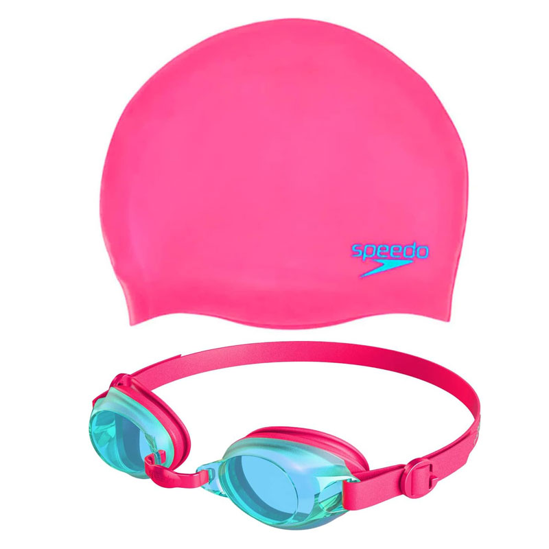 SPEEDO JET JUNIOR SWIM  (8-09302B996)ΡΟΖ ΣΕΤ ΣΚΟΥΦΟΣ/ΓΥΑΛΑΚΙΑ