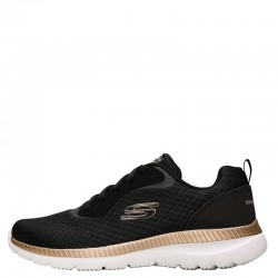 Skechers - Mesh Lace Up W/ Memory Foam ΜΑΥΡΟ - ΧΡΥΣΟ 12606-BKRG