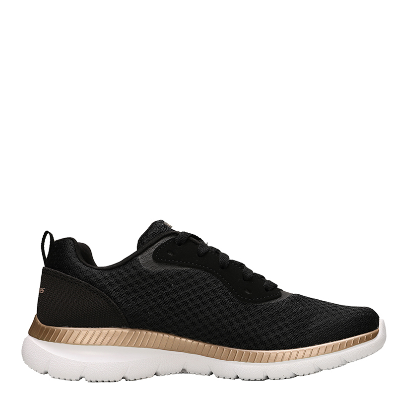 Skechers - Mesh Lace Up W/ Memory Foam ΜΑΥΡΟ - ΧΡΥΣΟ 12606-BKRG