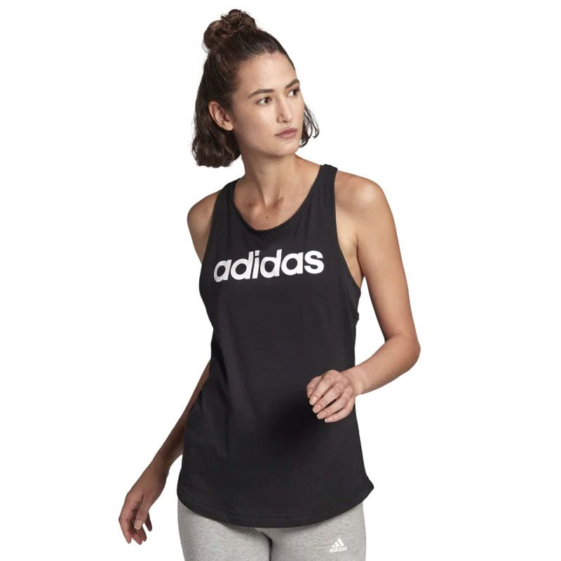 ADIDAS LOUNGEWEAR ESSENTIALS LOOSE LOGO TANK (GL0566)ΓΥΝΑΙΚΕΙΟ ΑΜΑΝΙΚΟ T-SHIRT ΜΑΥΡΟ