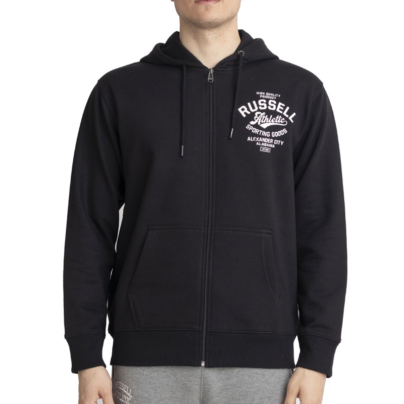 RUSSELL SPORTING GOODS-ZIP THROUGH HOODY  ΑΝΔΡΙΚΗ ΖΑΚΕΤΑ ΜΑΥΡΗ A1-016-2-099-IO-BLACK