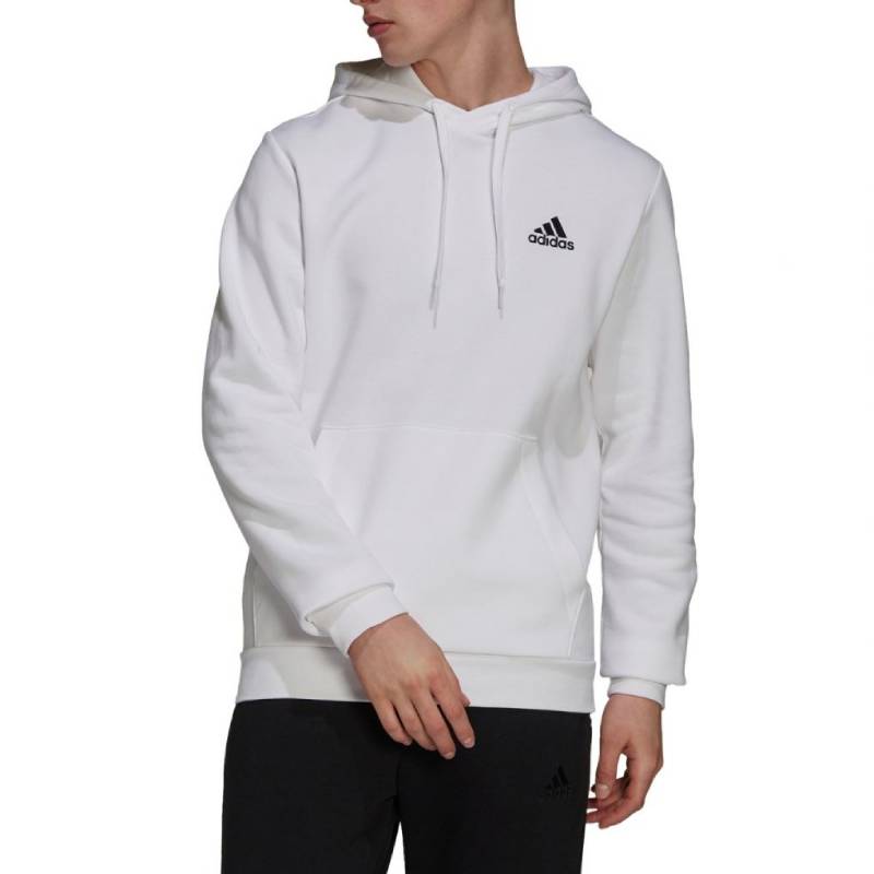 Adidas Core Linear Essentials Ανδρικό Φούτερ με Κουκούλα και Τσέπες Λευκό H12211